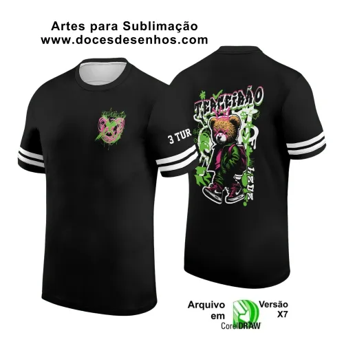 Estampa para Camiseta Escolar – Arte Vetor - Uniforme Concluintes  2025 – Terceirão : Estilo Urso