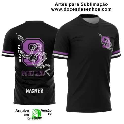 Estampa para Camiseta Escolar – Arte Vetor - Uniforme Concluintes – Nono Ano 2025: Estilo Cobra