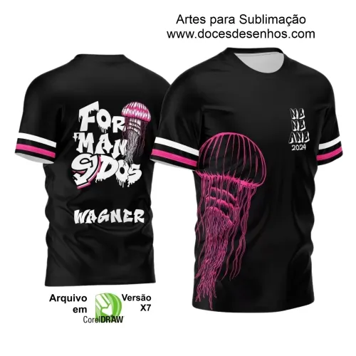 Estampa para Camiseta Escolar – Arte Vetor - Uniforme Concluintes  – Nono Ano : Estilo Água-Viva