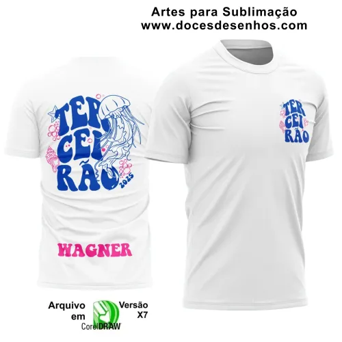 Estampa para Camiseta Escolar – Arte Vetor - Uniforme Concluintes – Terceirão : Estilo Água-Viva