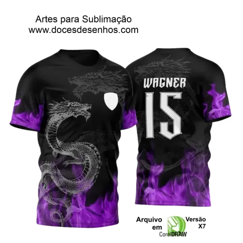 Interclasse 2025: Arte de Camiseta Escolar com Estilo Dragão