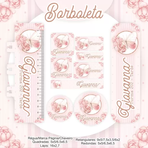 Kit Completo Borboleta – Escolar | Saúde – Encadernação – Pamella Vieira