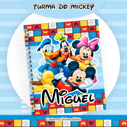 Kit Completo Turma do Mickey- Escolar | Saúde – Encadernação  2024 – Pamella Vieira