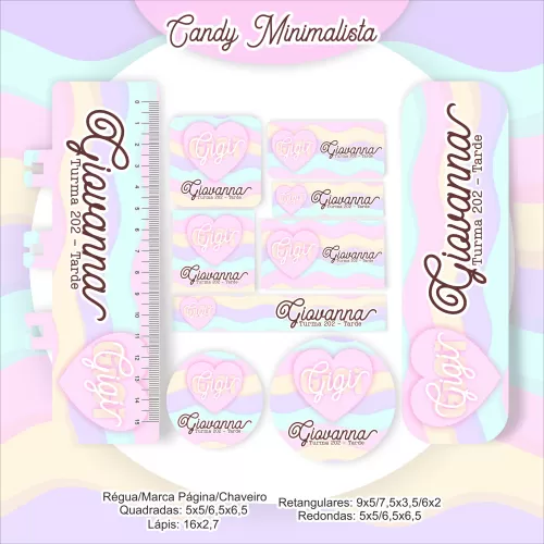 Kit Completo Volta às Aulas 2024 (Encadernação) – Candy Minimalista – Pamella Vieira
