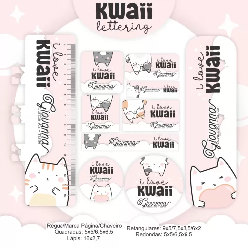 Kit Completo Volta às Aulas 2024 (Encadernação) – Kawaii Lettering – Pamella Vieira