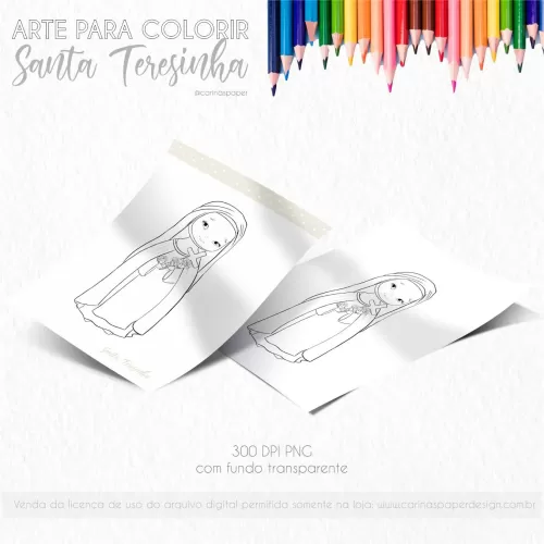 Kit Digital – 8 Santinhos para Colorir – Carina´s Paper