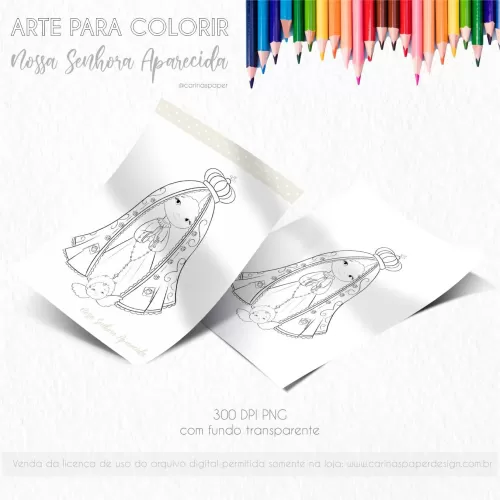 Kit Digital – 8 Santinhos para Colorir – Carina´s Paper