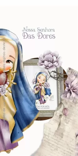 Kit Digital Ilustrações Nossa Senhora das Dores (Santinhos) – Carinas Paper