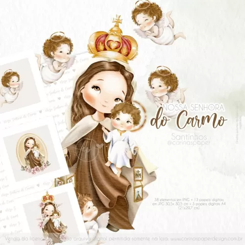 Kit Digital Ilustrações Nossa Senhora do Carmo - Carinas Paper
