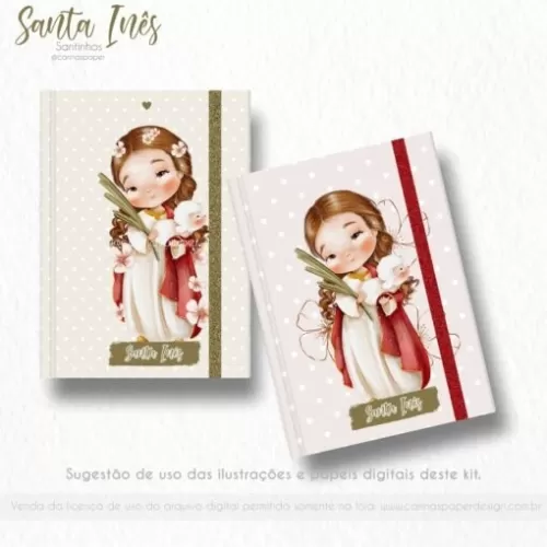 Kit Digital Ilustrações Santa Inês – Santinhos (Carinas Paper)