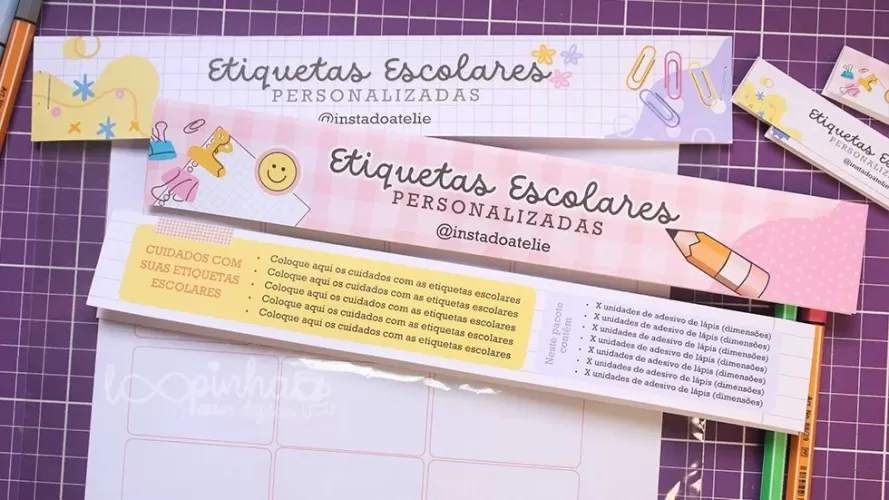 Lapela Etiquetas Escolares – Loopinha