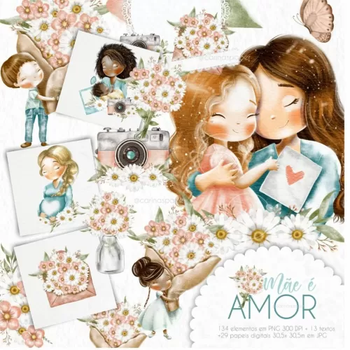 Mega Kit Digital Mãe é Amor – Carinas Paper