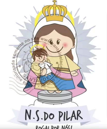 Nossa Senhora do Pilar – Coleção Santinhos PNG – Santa Ideia Criativa