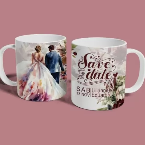 SAVE THE DATE – Casamento – Estampas para Canecas