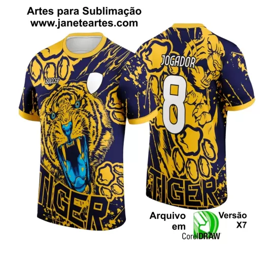 Template Camisa Amarela  e  Azul Interclasse  2024 - Tigre
