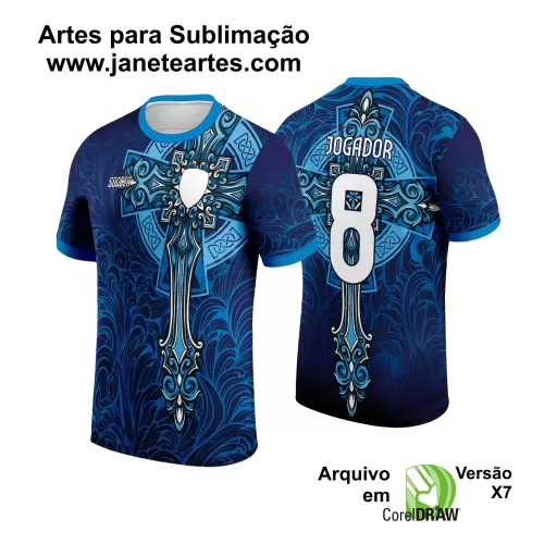 Template Camisa Azul InterClasse 2024 Crucifixo