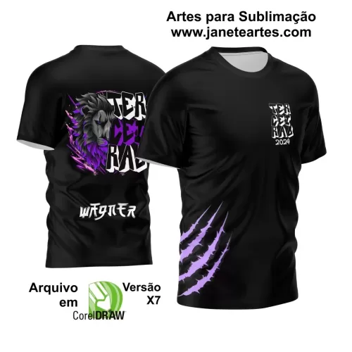 Template Camisa Preta e Roxa Terceiraão  Leão  2024