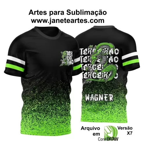 Template Camisa Preta e Verde - Terceirão 2024 - Dragão