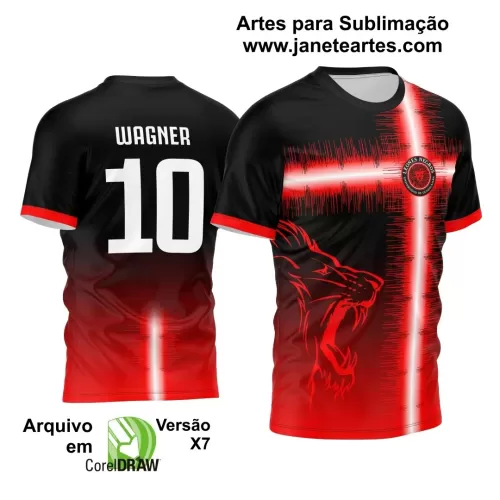 Template Camisa Preta e Vermelha Interclasse 2024 - Jogos Internos 2024 - Leão