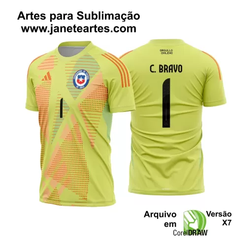 Vetor Camisa Chile Goleiro 2024 - 2025 + Fonte TTF