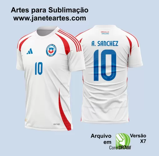 Vetor Camisa Chile Reserva 2024 - 2025 + Fonte TTF