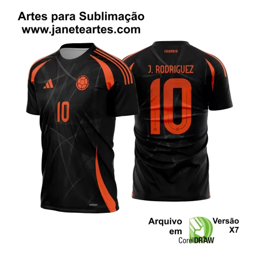 Vetor Camisa Colômbia Reserva 2024 - 2025 + Fonte TTF