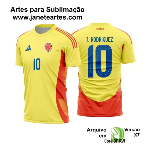 Vetor Camisa Colômbia Titular 2024 - 2025 + Fonte TTF