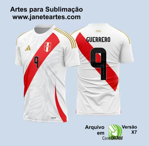 Vetor Camisa Peru Titular 2024 - 2025 + Fonte TTF
